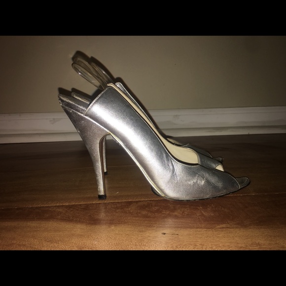 Gucci Shoes Authentic Gucci Vintage Silver Open Toe Heels Poshmark